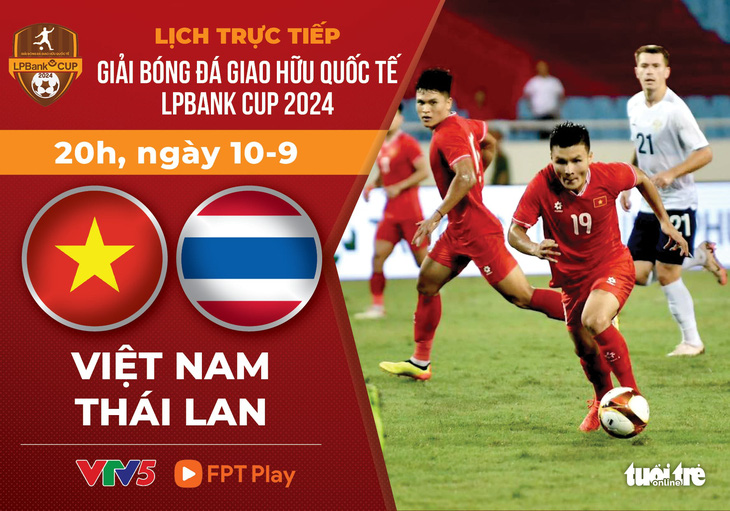 Lịch trực tiếp LPBank Cup 2024: Việt Nam đấu với Thái Lan  - Ảnh 1.